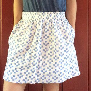 MADEWELL Crosshatch Ikat Shirred Skirt - size M